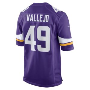 Tanner Vallejo Minnesota Vikings Nike Team Game Jersey - Purple