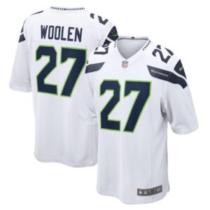 Men's Seattle Seahawks Tariq Woolen Nike White Game Player Jersey