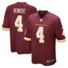 Men's Washington Football Team Taylor Heinicke Nike Burgundy Team Game Jersey