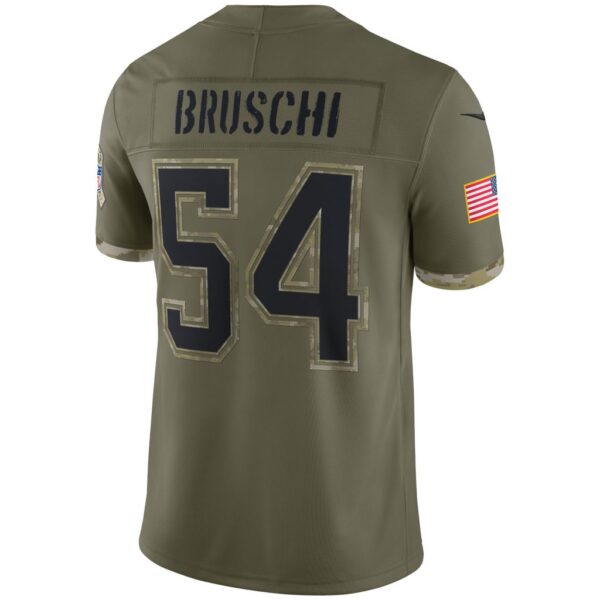 Men's New England Patriots Tedy Bruschi Nike Olive 2022 Salute To Service Retired Player Limited Jersey