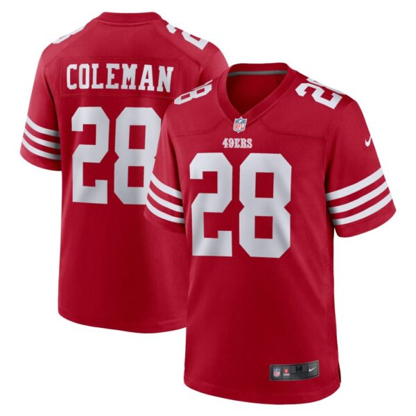 Men's San Francisco 49ers Tevin Coleman Nike Scarlet Home Game Player Jersey