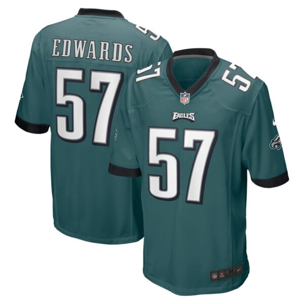 Men's Philadelphia Eagles T.J. Edwards Nike Midnight Green Game Jersey