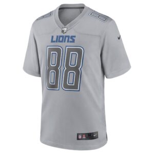 Men's Detroit Lions T.J. Hockenson Nike Gray Atmosphere Fashion Game Jersey