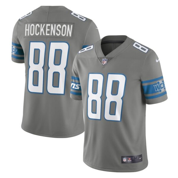 Men's Detroit Lions T.J. Hockenson Nike Steel Vapor Limited Jersey