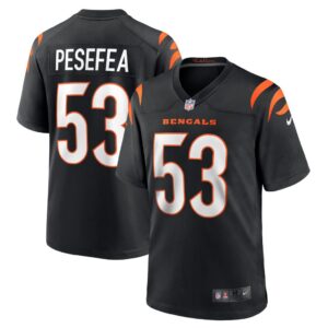 TJ Pesefea Cincinnati Bengals Nike Team Game Jersey - Black