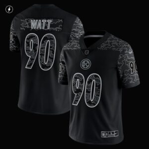 Men's Pittsburgh Steelers T.J. Watt Nike Black RFLCTV Limited Jersey