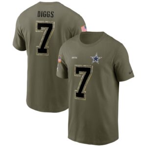 Men's Dallas Cowboys Trevon Diggs Nike Olive 2022 Salute To Service Name & Number T-Shirt