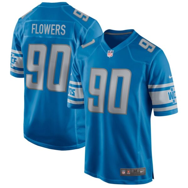 Men's Detroit Lions Trey Flowers Nike Blue Game Jersey