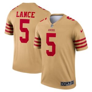 Men's San Francisco 49ers Trey Lance Nike Gold Inverted Legend Jersey