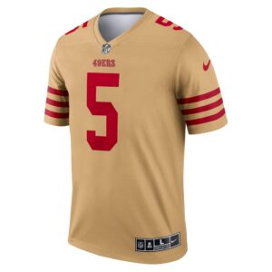 Men's San Francisco 49ers Trey Lance Nike Gold Inverted Legend Jersey