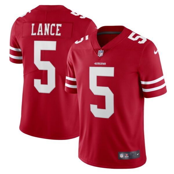 Men's San Francisco 49ers Trey Lance Scarlet Vapor Limited Player Jersey