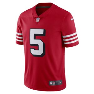 Men's San Francisco 49ers Trey Lance Nike Scarlet Alternate Vapor Limited Jersey