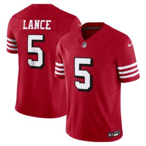 Men's San Francisco 49ers Trey Lance Nike Scarlet Vapor F.U.S.E. Limited Jersey