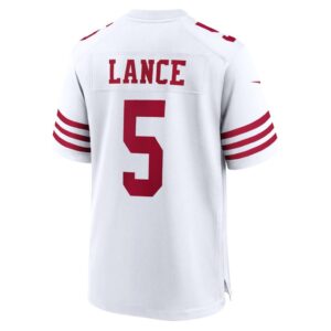 Men's San Francisco 49ers Trey Lance Nike White Team Game Jersey