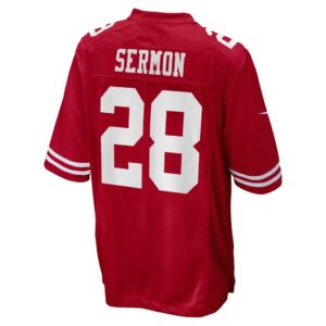 Men's Nike Trey Sermon Scarlet San Francisco 49ers 2021 NFL Draft Pick Game Jersey