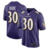 Men's Baltimore Ravens Tyler Badie Nike Purple Player Game Jersey