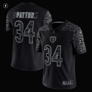 Men's Chicago Bears Walter Payton Nike Black Retired Player RFLCTV Limited Jersey