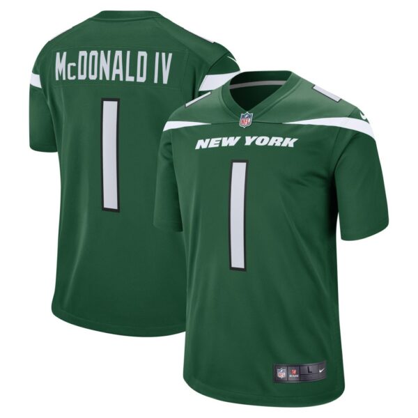 Men's New York Jets Will McDonald IV Nike Gotham Green 2023 NFL Draft First Round Pick Game Jersey