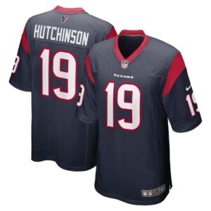 Men's Houston Texans Xavier Hutchinson Nike Navy Team Game Jersey