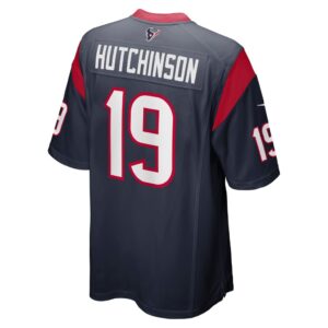 Men's Houston Texans Xavier Hutchinson Nike Navy Team Game Jersey