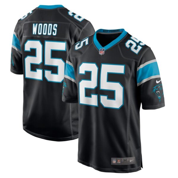 Men's Carolina Panthers Xavier Woods Nike Black Game Jersey