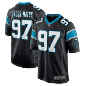 Men's Carolina Panthers Yetur Gross-Matos Nike Black Player Game Jersey