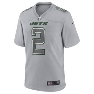 Men's New York Jets Zach Wilson Nike Gray Atmosphere Fashion Game Jersey