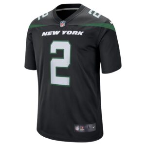 Men's New York Jets Zach Wilson Nike Stealth Black Game Jersey