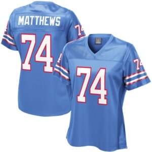 Women's Houston Oilers Bruce Matthews NFL Pro Line Royal Retired Player Jersey