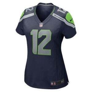 Women's Seattle Seahawks 12th Fan Nike College Navy Game Jersey