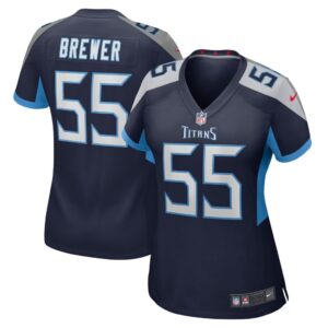 Women's Tennessee Titans Aaron Brewer Nike Navy Game Player Jersey