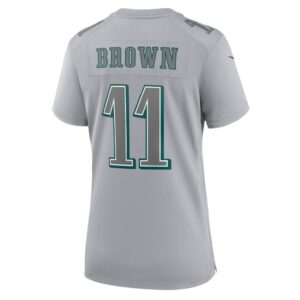 Women's Philadelphia Eagles A.J. Brown Nike Gray Super Bowl LVII Patch Atmosphere Fashion Game Jersey