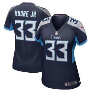 Women's Tennessee Titans A.J. Moore Jr. Nike Navy Player Game Jersey