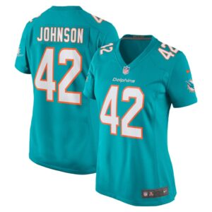 Alexander Johnson Miami Dolphins Nike Women's Game Jersey - Aqua