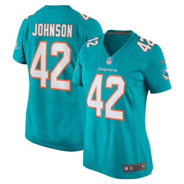 Alexander Johnson Miami Dolphins Nike Women's Game Jersey - Aqua