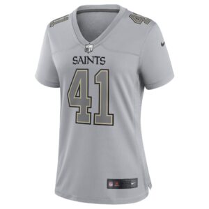 Women's New Orleans Saints Alvin Kamara Nike Gray Atmosphere Fashion Game Jersey