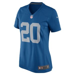 Women's Nike Barry Sanders Blue Detroit Lions 2017 Throwback Retired Player Game Jersey