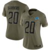 Women's Detroit Lions Barry Sanders Nike Olive 2022 Salute To Service Retired Player Limited Jersey