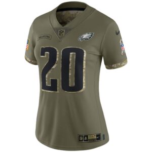 Women's Philadelphia Eagles Brian Dawkins Nike Olive 2022 Salute To Service Retired Player Limited Jersey