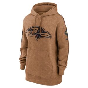 Baltimore Ravens Nike Women's 2023 Salute to Service Pullover Hoodie - Brown