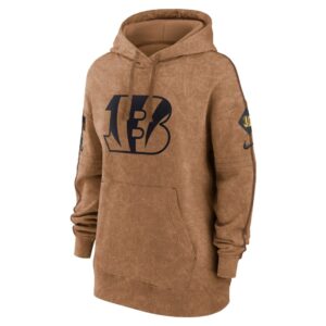 Cincinnati Bengals Nike Women's 2023 Salute to Service Pullover Hoodie - Brown