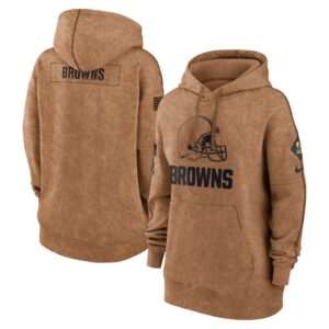 Cleveland Browns Nike Women's 2023 Salute to Service Pullover Hoodie - Brown