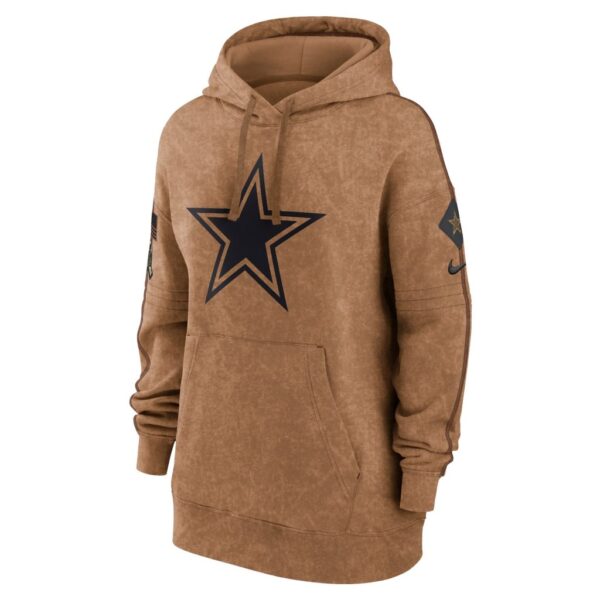 Dallas Cowboys Nike Women's 2023 Salute to Service Pullover Hoodie - Brown