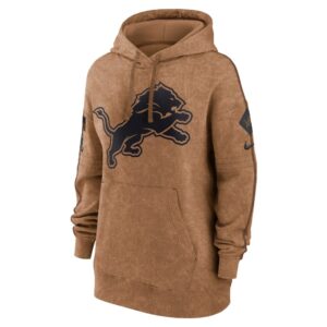 Detroit Lions Nike Women's 2023 Salute to Service Pullover Hoodie - Brown