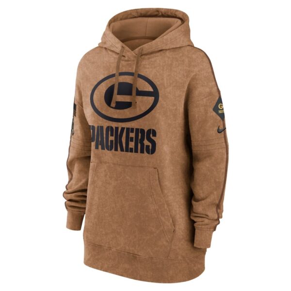 Green Bay Packers Nike Women's 2023 Salute to Service Pullover Hoodie - Brown