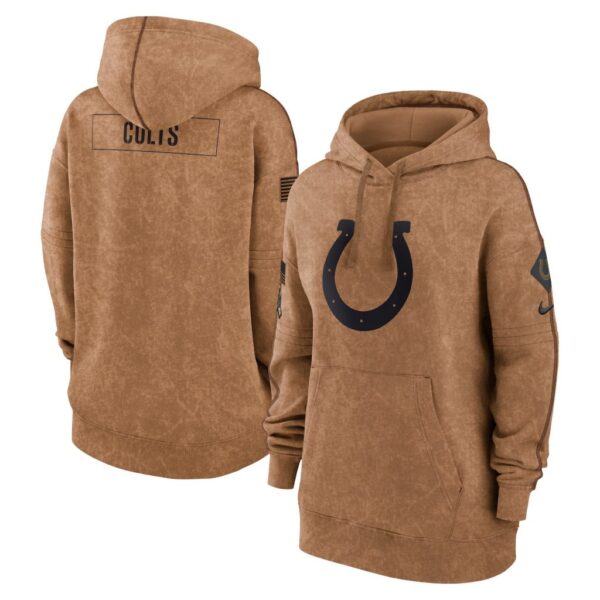 Indianapolis Colts Nike Women's 2023 Salute to Service Pullover Hoodie - Brown