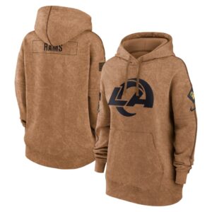 Los Angeles Rams Nike Women's 2023 Salute to Service Pullover Hoodie - Brown