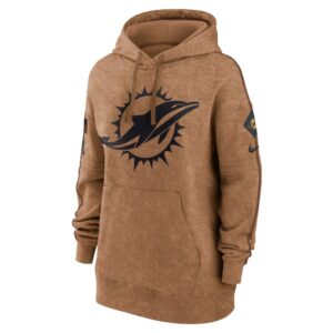 Miami Dolphins Nike Women's 2023 Salute to Service Pullover Hoodie - Brown