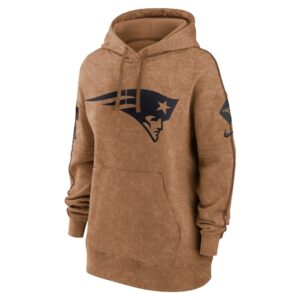 New England Patriots Nike Women's 2023 Salute to Service Pullover Hoodie - Brown