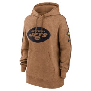 New York Jets Nike Women's 2023 Salute to Service Pullover Hoodie - Brown